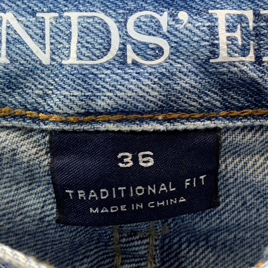 LANDS' END Men's Stone Wash Traditional-Fit Non-Stretch Jeans SZ 36