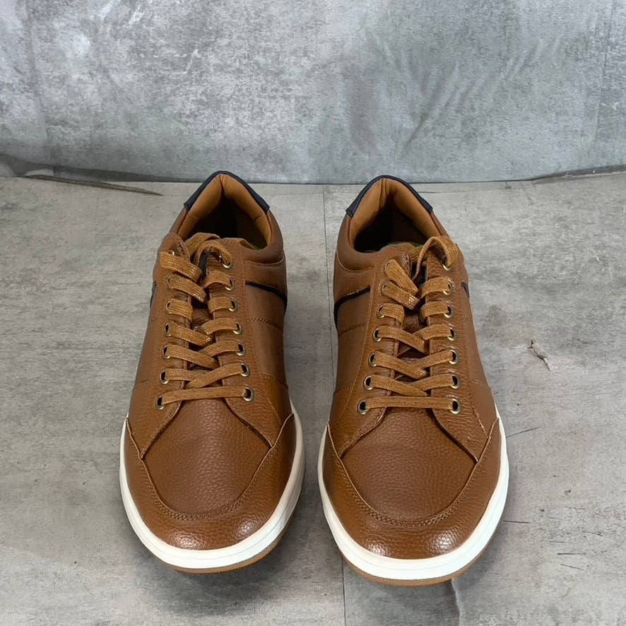 VANCE CO. Men's Brown Faux Leather Rogers Casual Lace-Up Sneakers SZ 8.5