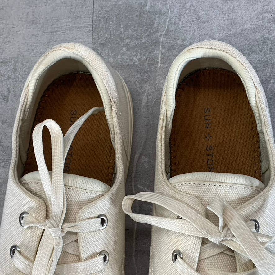 SUN+STONE Men's White Kiva Lace-Up Core Sneakers SZ 10.5