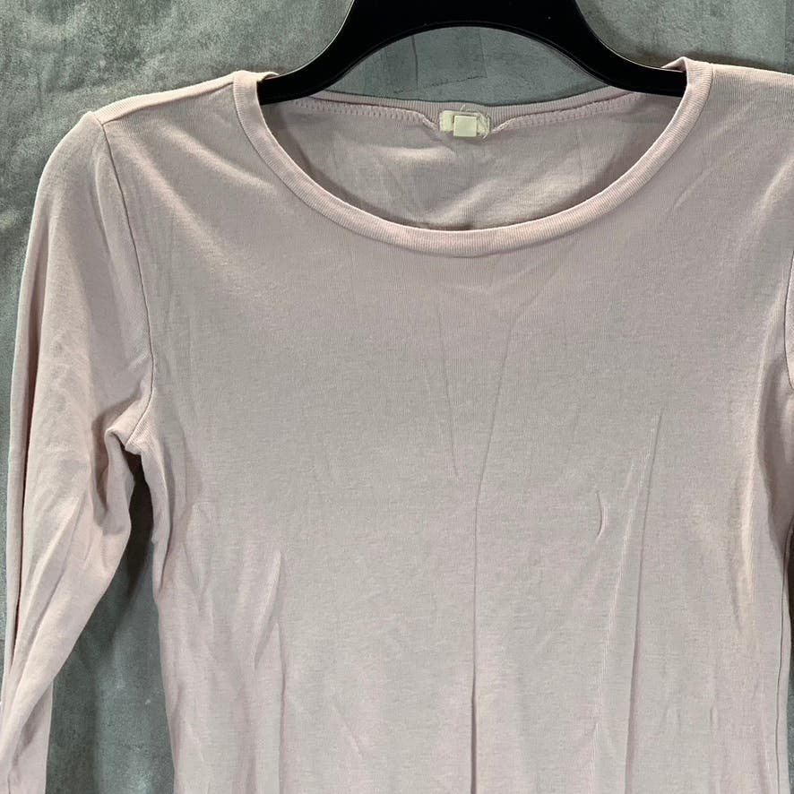 J.CREW Women's Light Pink Crewneck Long Sleeve Top SZ S