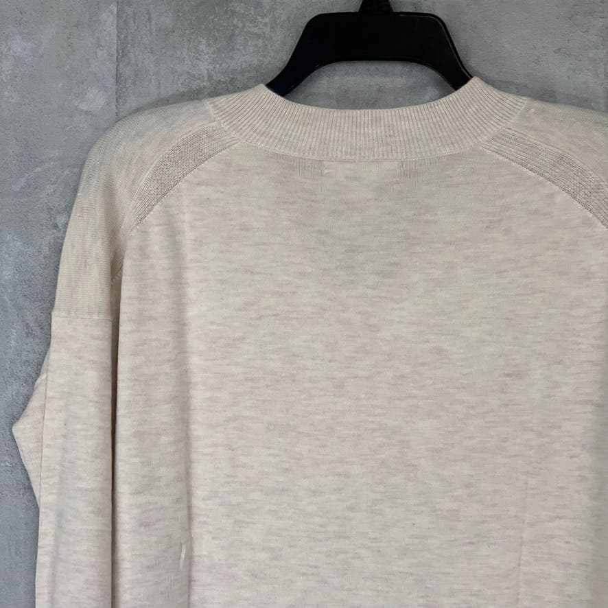 CHELSEA28 Beige Oatmeal Light Heather V-Neck Pullover Sweater SZ XXS