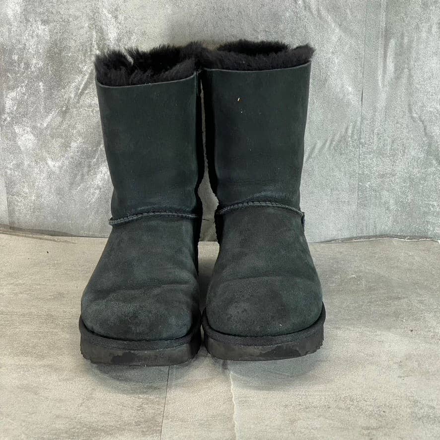 UGG Women's Black Bailey Bow II Slip-On Mid-Calf Pull-On Boots SZ 9