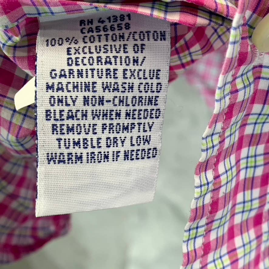 RALPH LAUREN Men's Pink Gingham Classic -Fit Button-Up Long-Sleeve Shirt SZ S