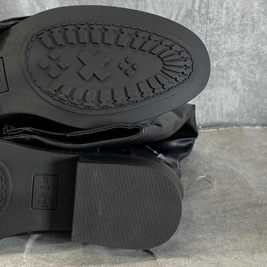 STYLE & CO Women's Black Marliee Full Side-Zip Round-Toe Tall Riding Boots SZ7.5