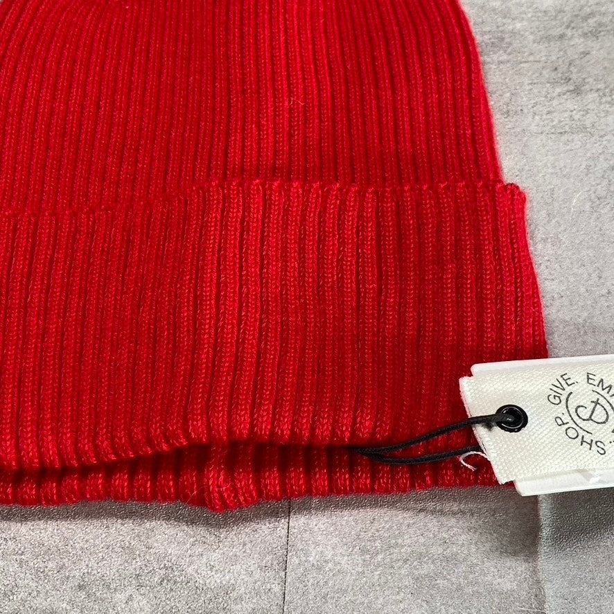 TREASURE & BOND Women's Red Rib Wide Cuff Beanie SZ OS