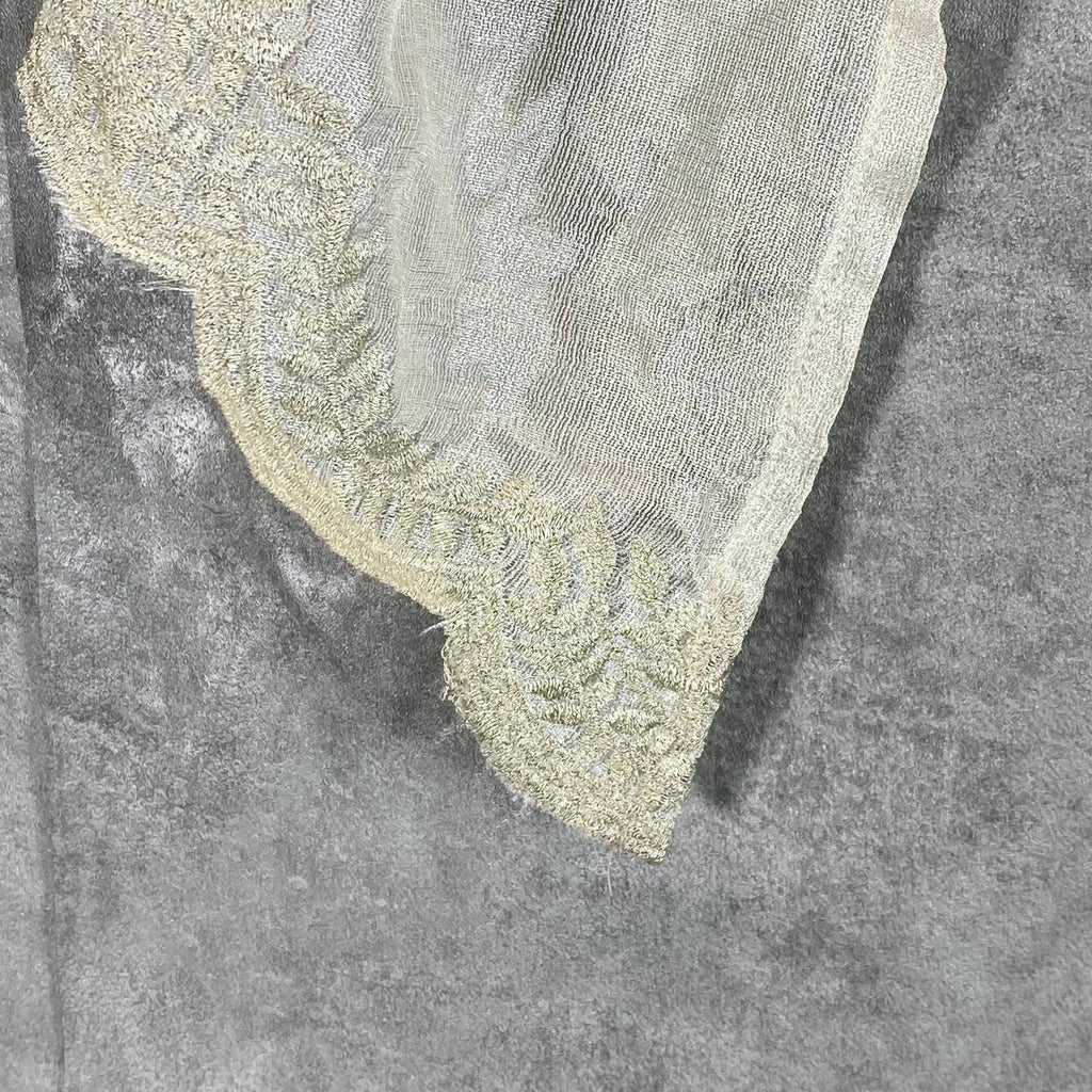 INC INTERNATIONAL CONCEPTS Women's Ivory Crescent Scalloped Wrap SZ OS