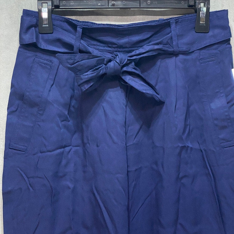 MAISON JULES Blue High-Rise Cropped Paperbag Pants SZ M