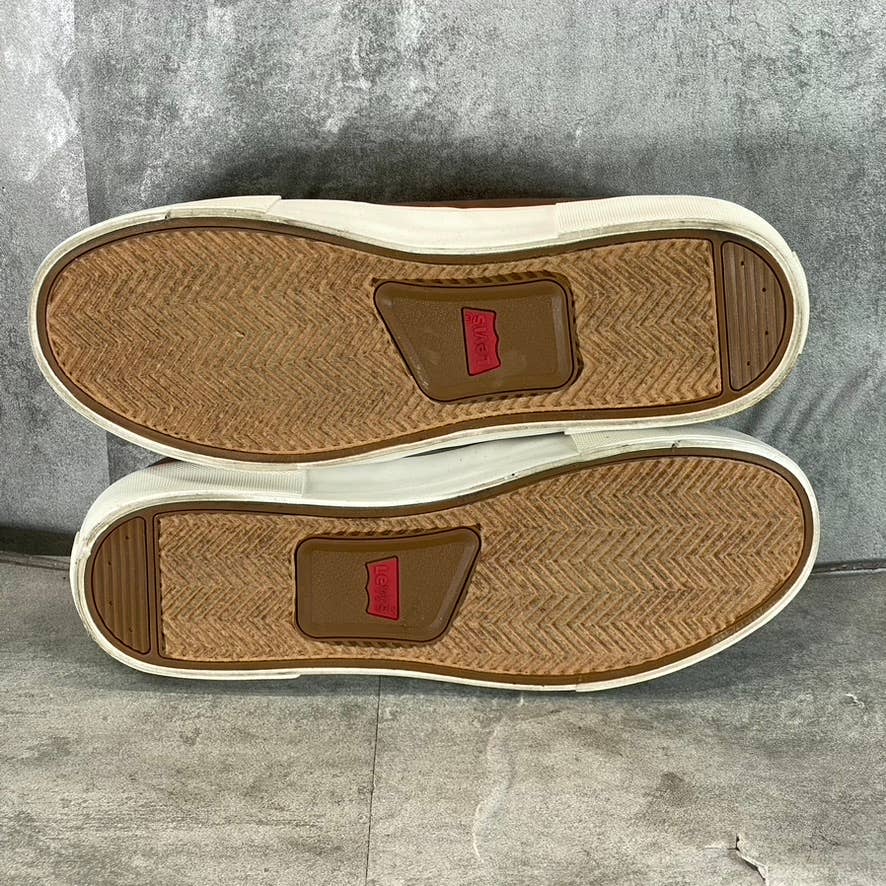 LEVI'S Men's Tan/Brown Munro NM Faux-Leather Retro Low-Top Lace-Up Sneaker SZ9.5