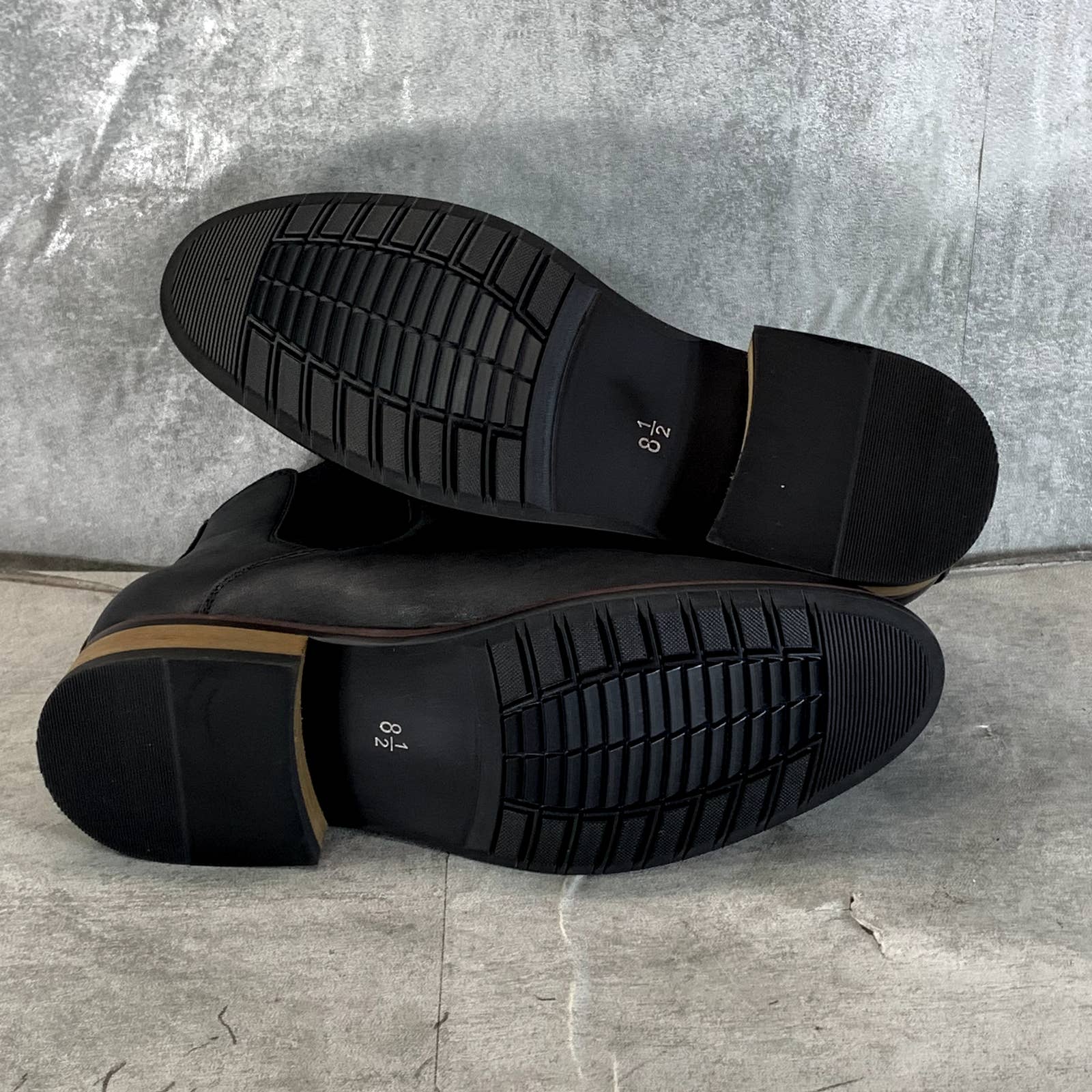 VANCE CO. Men's Black Faux-Leather Landon Pull-On Dress Boots SZ 8.5