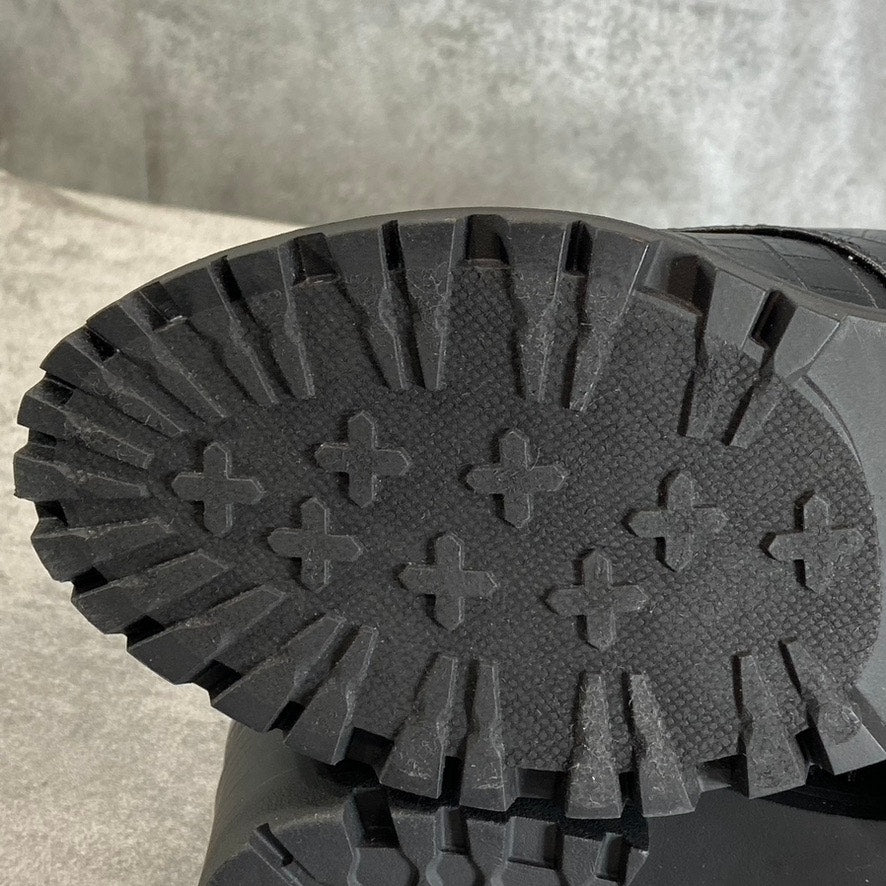 SUGAR Women's Black Croc Embossed Obvi Combat Memory Foam Block Heel Boots SZ6.5