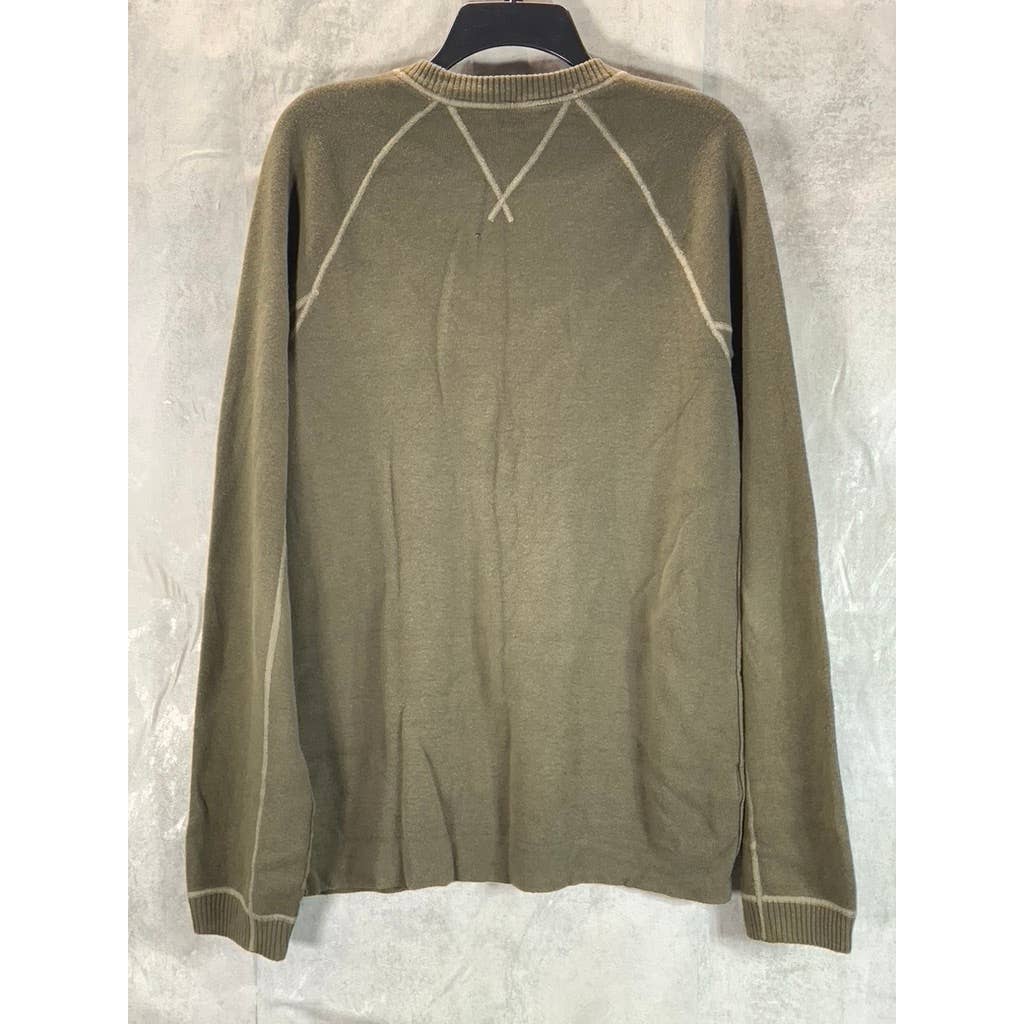 EDDIE BAUER Men's Big & Tall Olive Green Crewneck Pullover Sweater SZ L/T