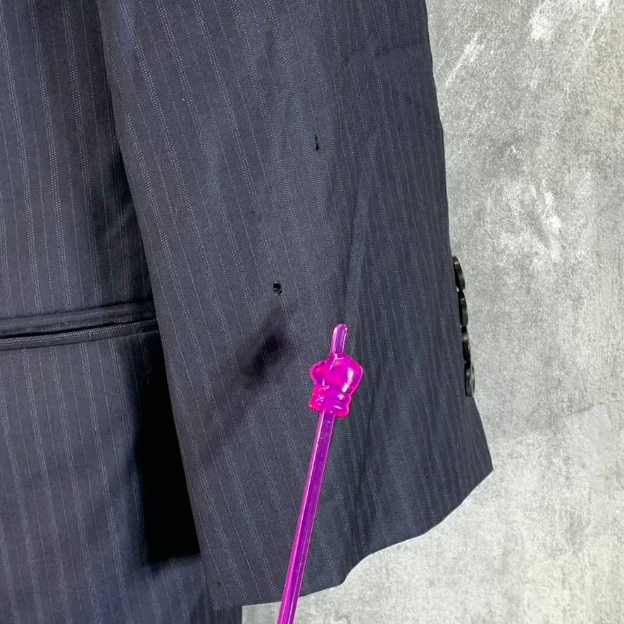 BROOKS BROTHERS Men's Navy Regular-Fit Pinstripe Two-Button Blazer SZ 43R