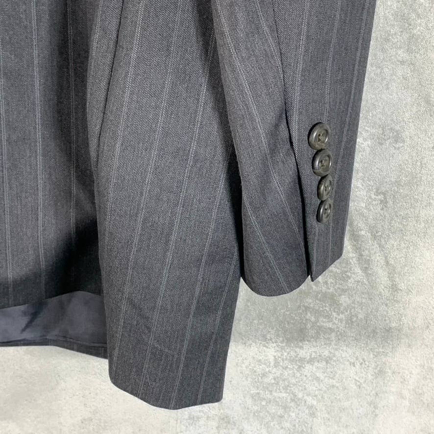 LANDS' END Men's Charcoal Pinstripe Two-Button Traditional-fit Suit Jacket SZ44R