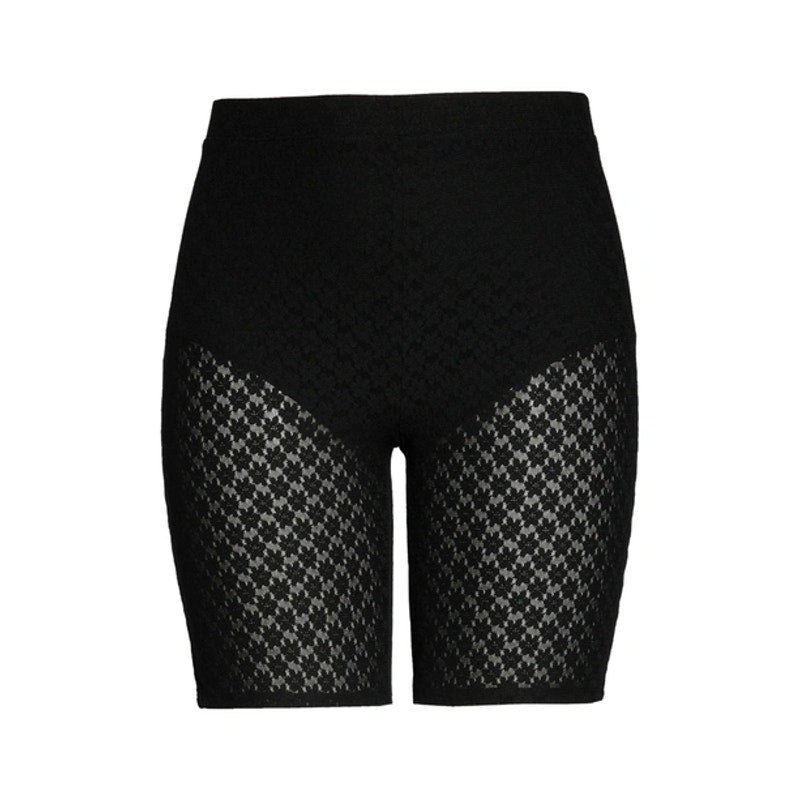 OPEN EDIT Women's Black Lace Pull-On Bike Shorts SZ S