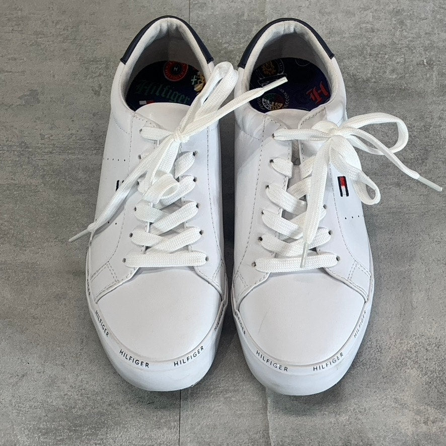 TOMMY HILFIGER Women's White Henissly Round-Toe Lace-Up Sneakers SZ 7.5