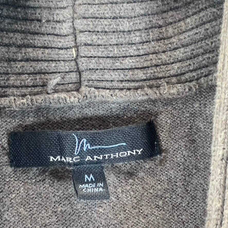 MARC ANTHONY Men's Brown Stripe Slim-Fit Merino Cashmere Blend Shawl Sweater SZM
