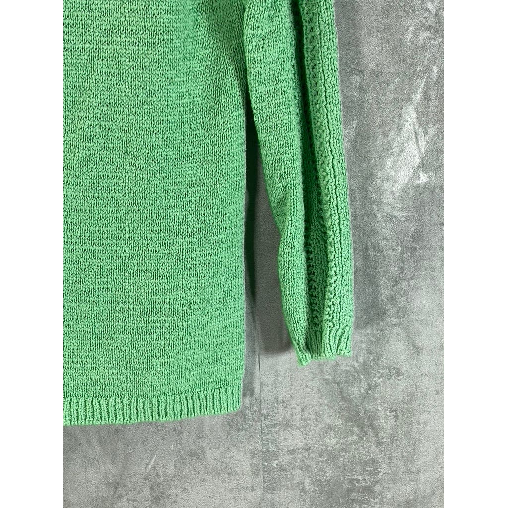 RACHEL ZOE Women's Mint Green Karla Crewneck Detailed Pullover Sweater SZ L