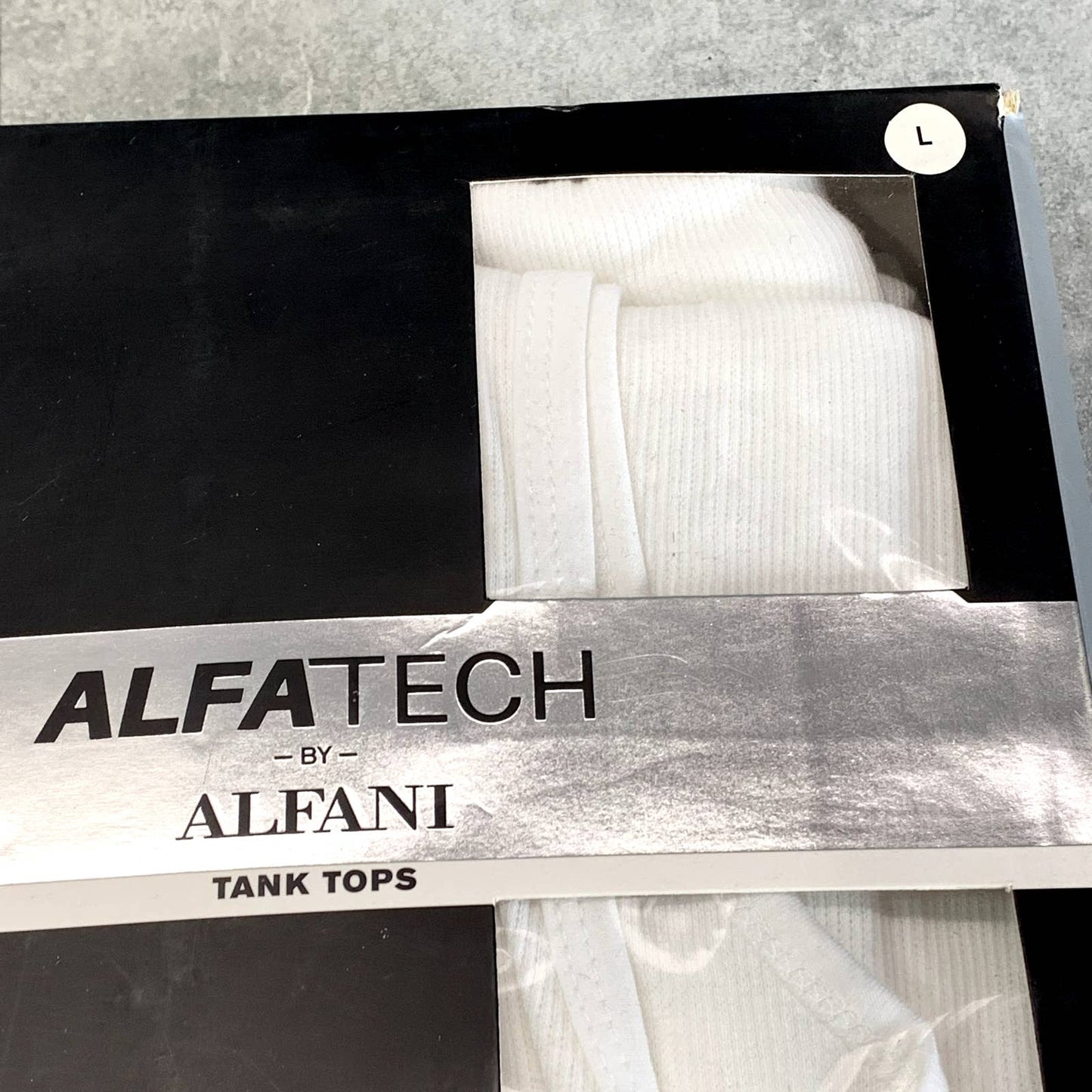 ALFANI Men's White Alfa-Tech 5-Pack Ribbed Tagless Tank Top SZ L