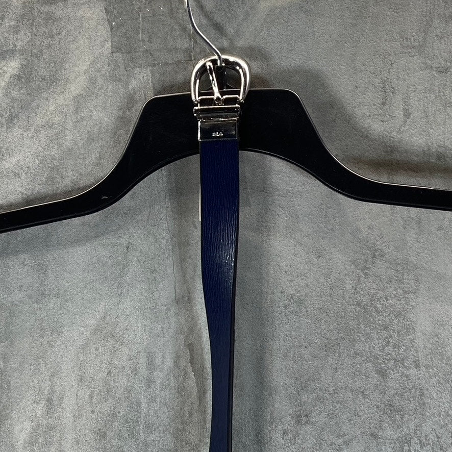 LAUREN RALPH LAUREN Women's Navy/Papay Saffiano To Smooth Reversible Belt SZ M
