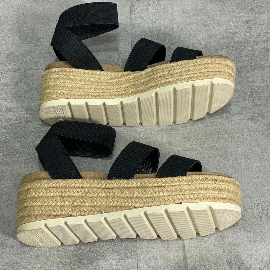 ESPRIT Black Allison Slip-On Elastic Flatform Open-Toe Sandals SZ 8