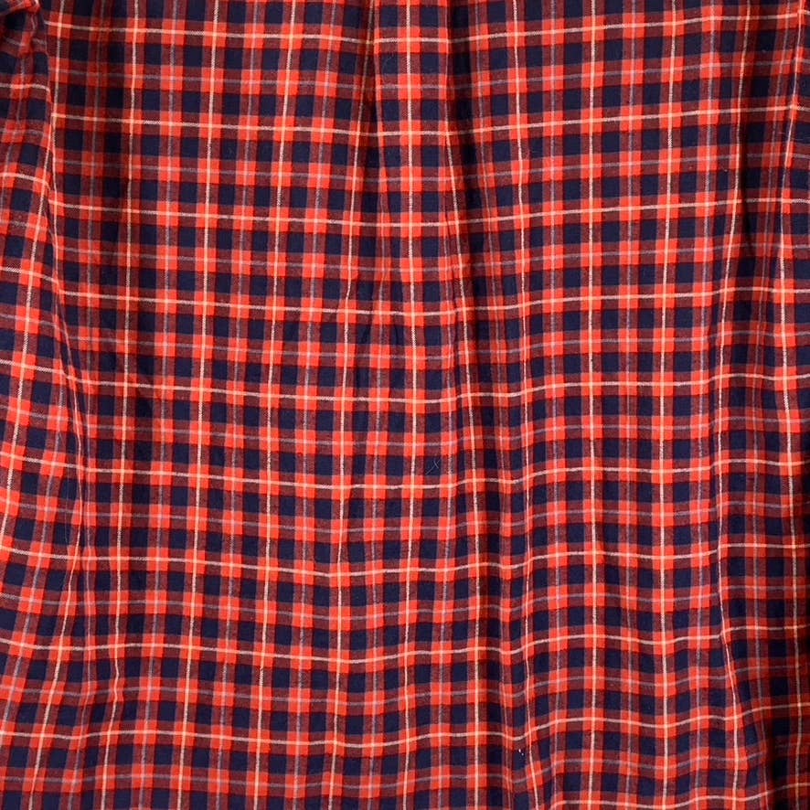 J.CREW Women's Red Plaid Brushed Twill Flannel Button-Up Long-Sleeve Top SZ 4