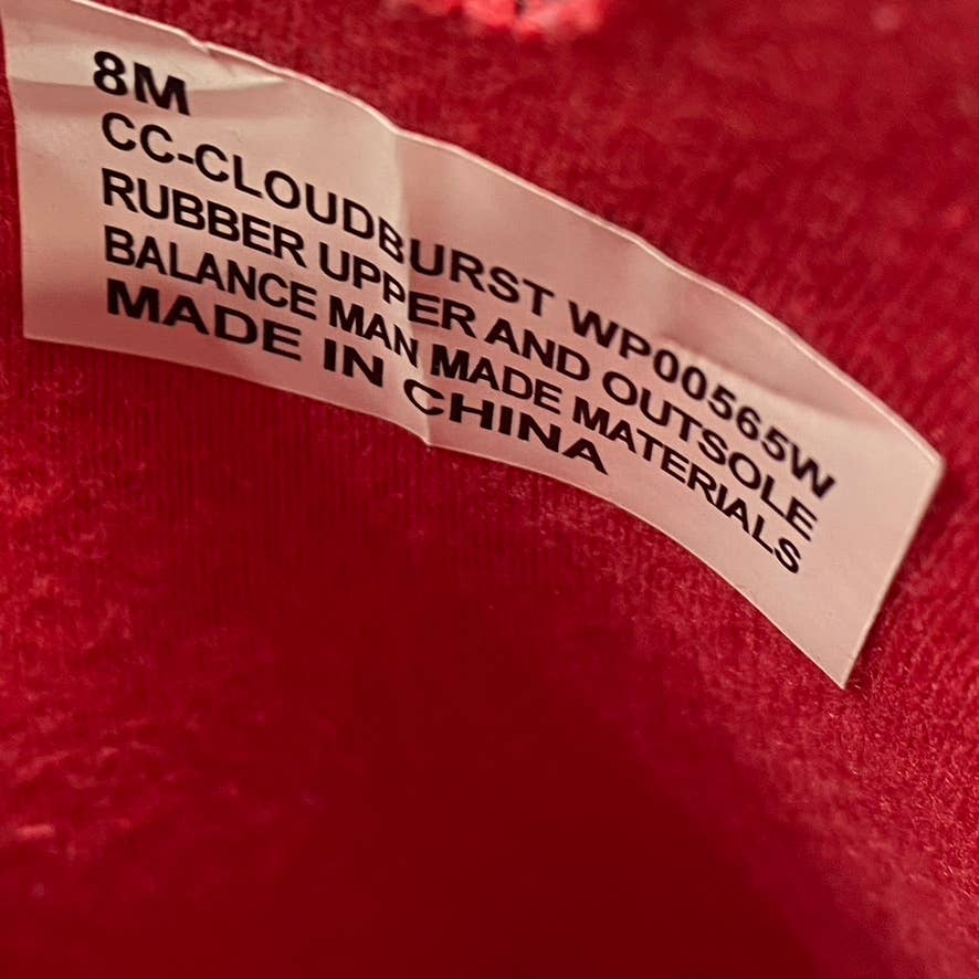 CHARTER CLUB Women's Black/Red Cloudburst Pull-On Rain Boots SZ 8