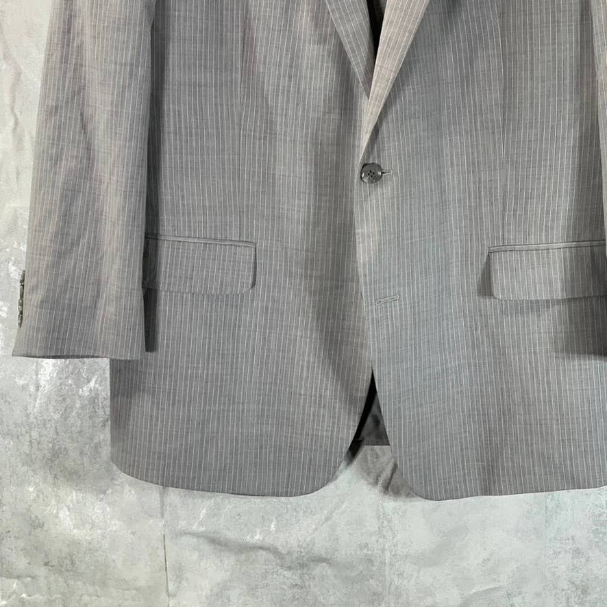 MICHAEL MICHAEL KORS Men's Grey Pinstripe Modern-Fit One-Button Jacket SZ46R