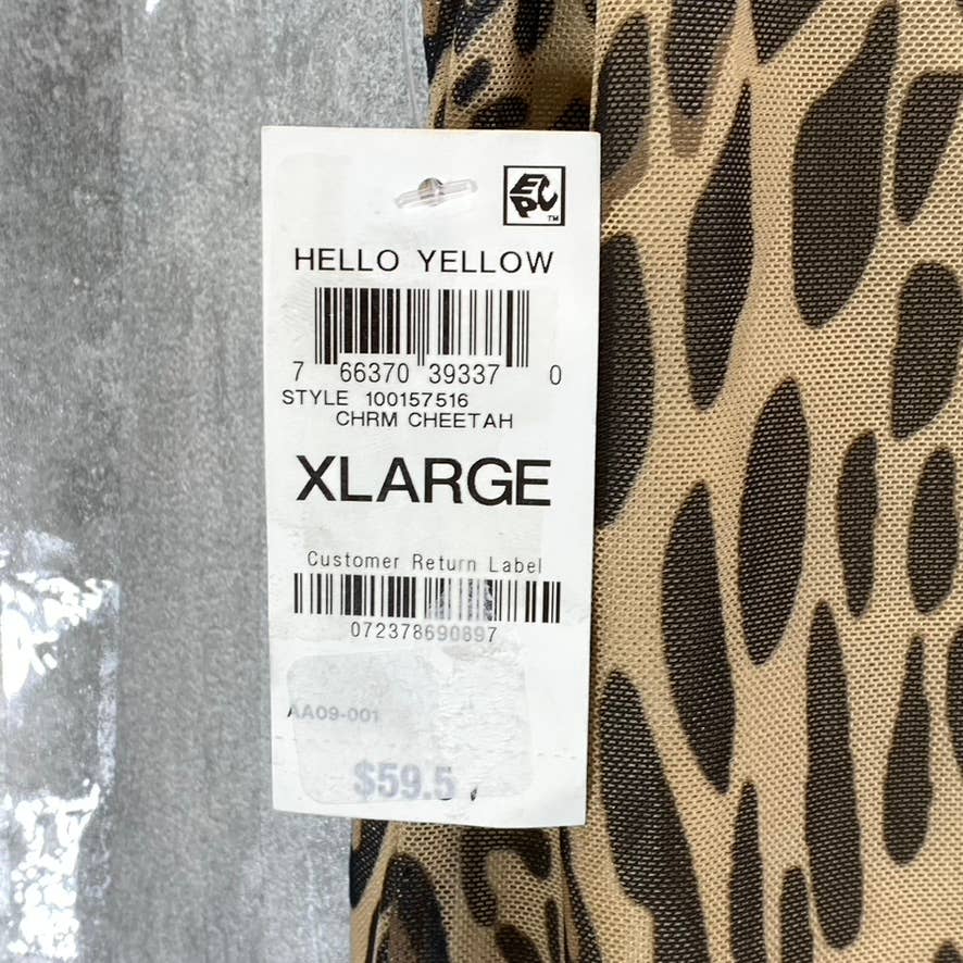 BAR III Women's Cheetah Printed Sleeveless Mock-Neck Cutout Bodycon Dress SZ XL