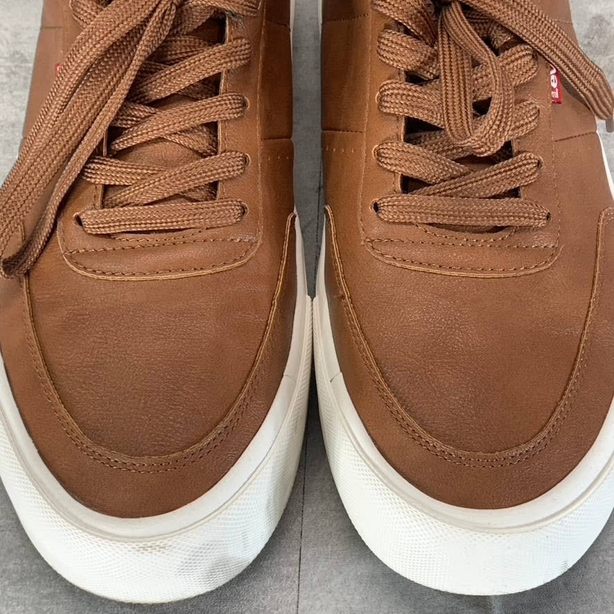 LEVI'S Men's Tan/Brown Munro NM Faux-Leather Retro Low-Top Lace-Up Sneaker SZ9.5