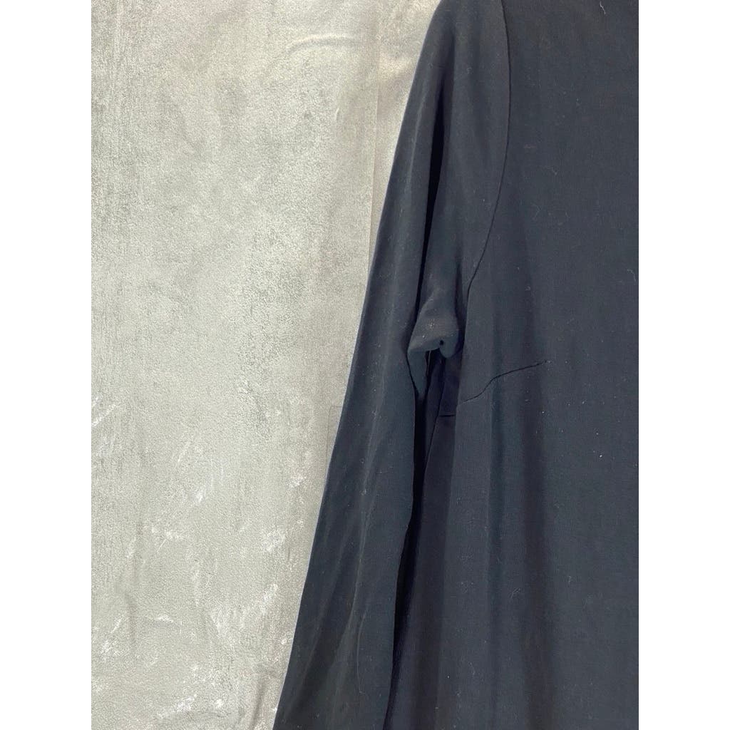 STS SAIL TO SABLE Women's Navy Crewneck Button-Shoulder Long Sleeve Dress SZ S