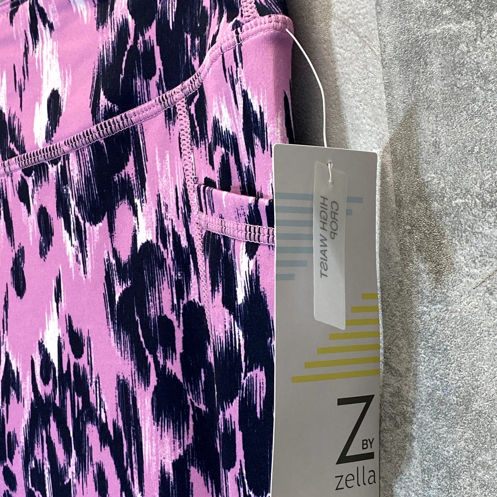 Z BY ZELLA Girl's Purple Opera Saker Print High-Rise Pull-On Cropped Leggings SZ XL