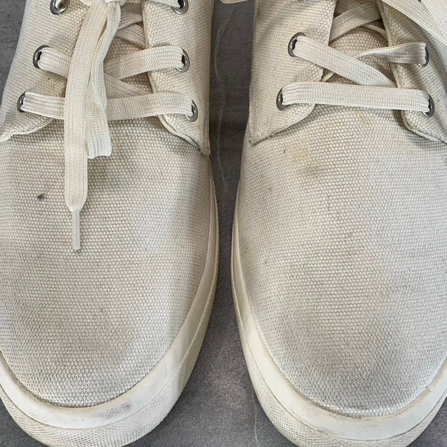 SUN+STONE Men's White Kiva Lace-Up Core Sneakers SZ 10.5