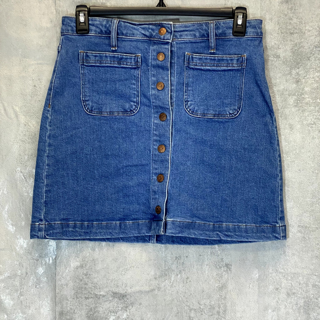MADEWELL Women's Knowlton Wash Button-Front Denim Mini Skirt SZ 28