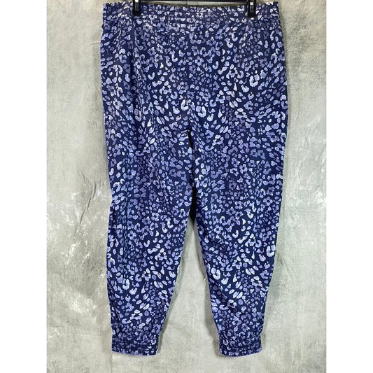 TOMMY BAHAMA Women's Blue Leopard Print Islandzone Pull-On Jogger Pant SZ XL