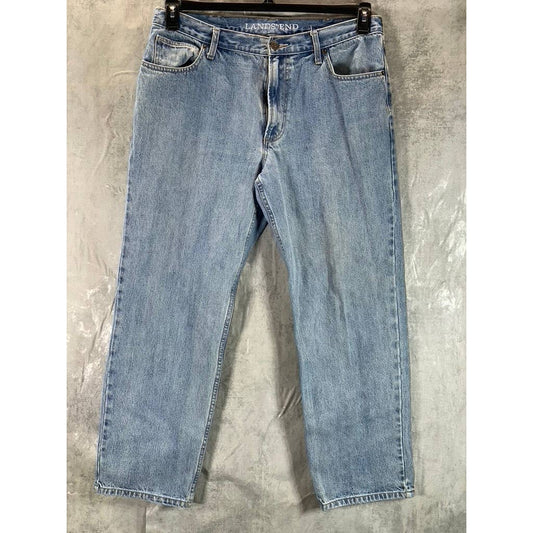 LANDS' END Men's Stone Wash Traditional-Fit Non-Stretch Jeans SZ 36
