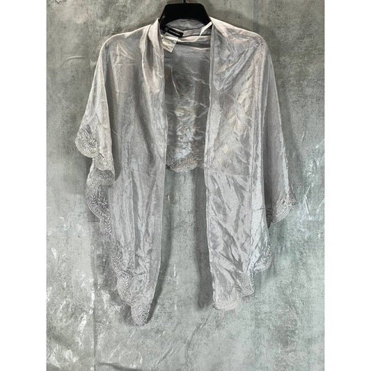 INC INTERNATIONAL CONCEPTS Women's Silver Crescent Scalloped Wrap SZ OS