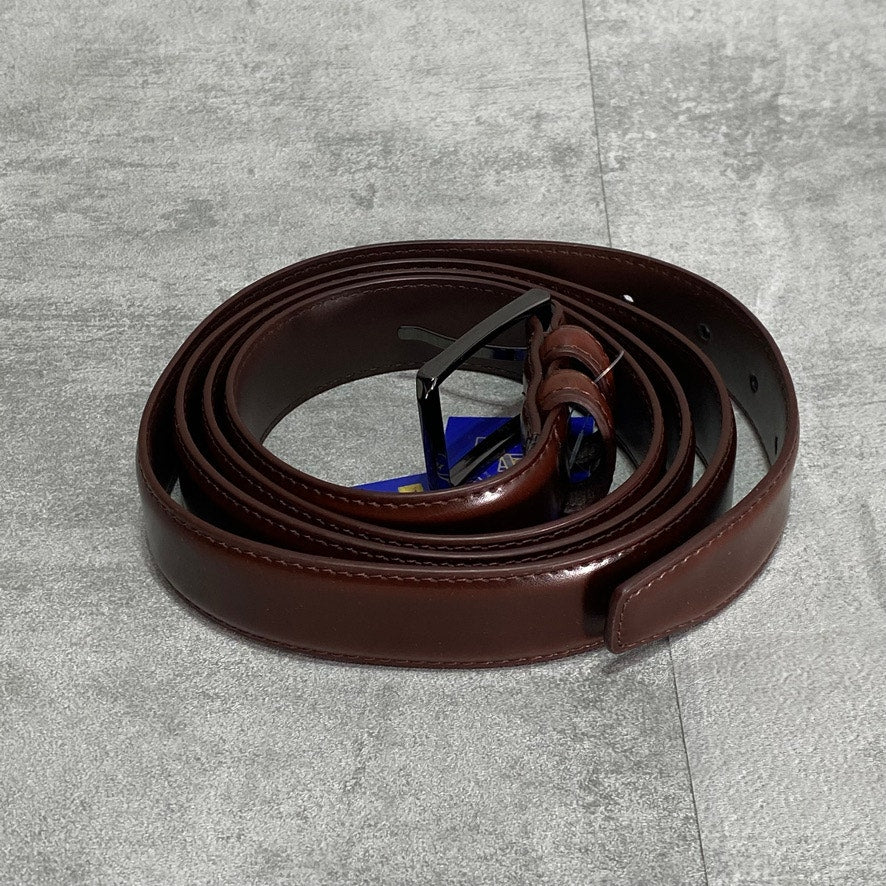 GALLERY SEVEN Cranberry Single Prong Double Loop Leather Dress Belt SZ 56"