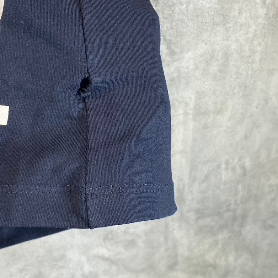TOMMY HILFIGER Women's Navy Crewneck Vertical Logo Mini T-Shirt Dress SZ S