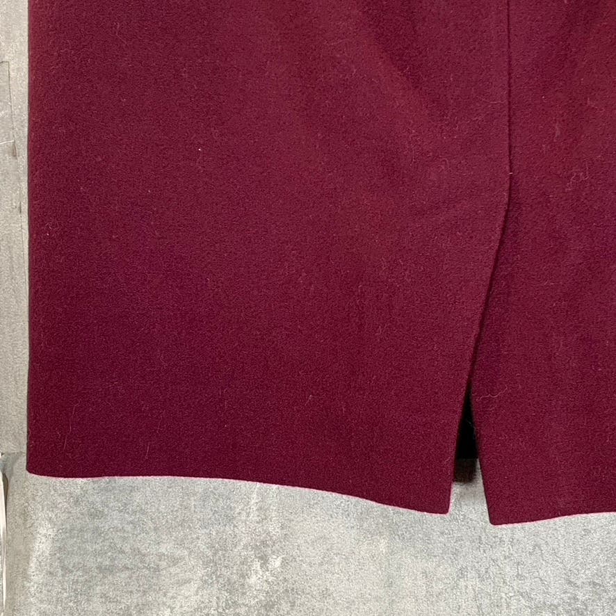 J.CREW The Pencil Skirt Women's Cabernet Rouge Double-Serge Wool Skirt SZ 0