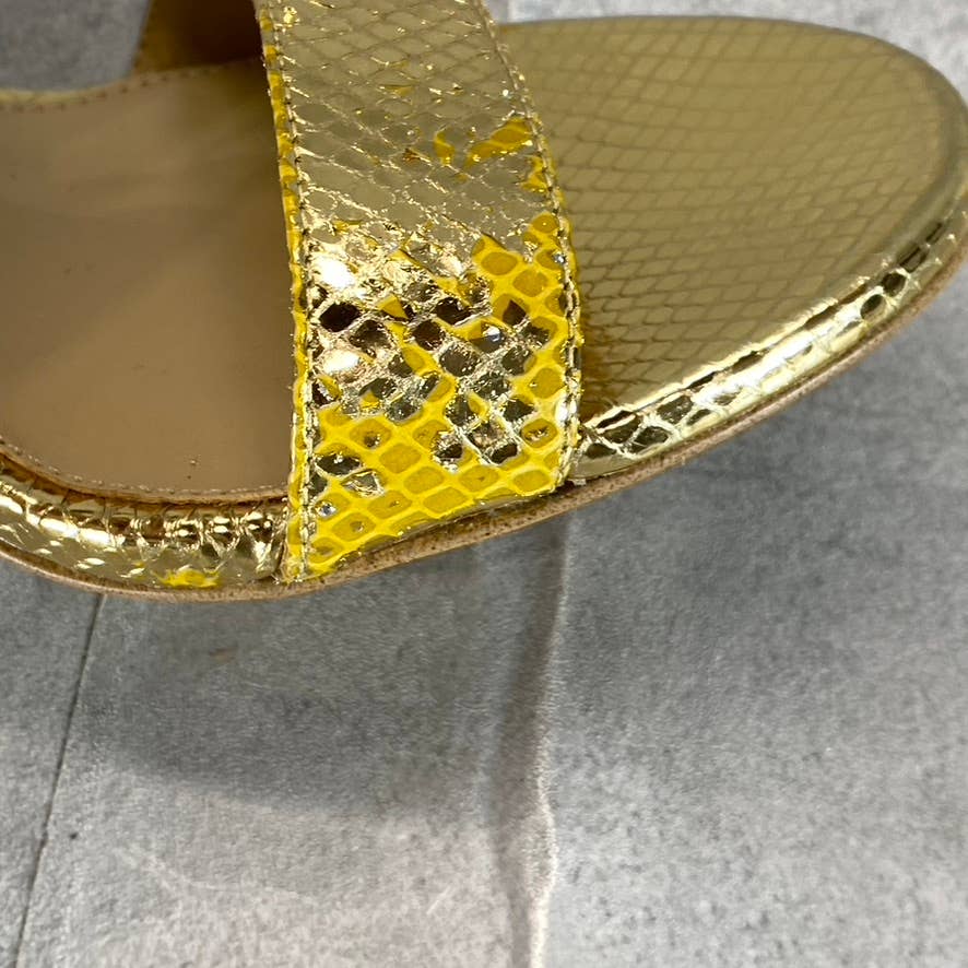 MICHAEL MICHAEL KORS Women's Gold Metallic Amos Ankle Cuff Stiletto Sandals SZ10