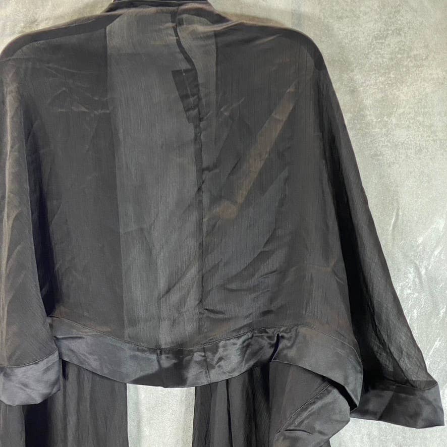 INC INTERNATIONAL CONCEPTS Women's Black Satin-Border Topper SZ OS