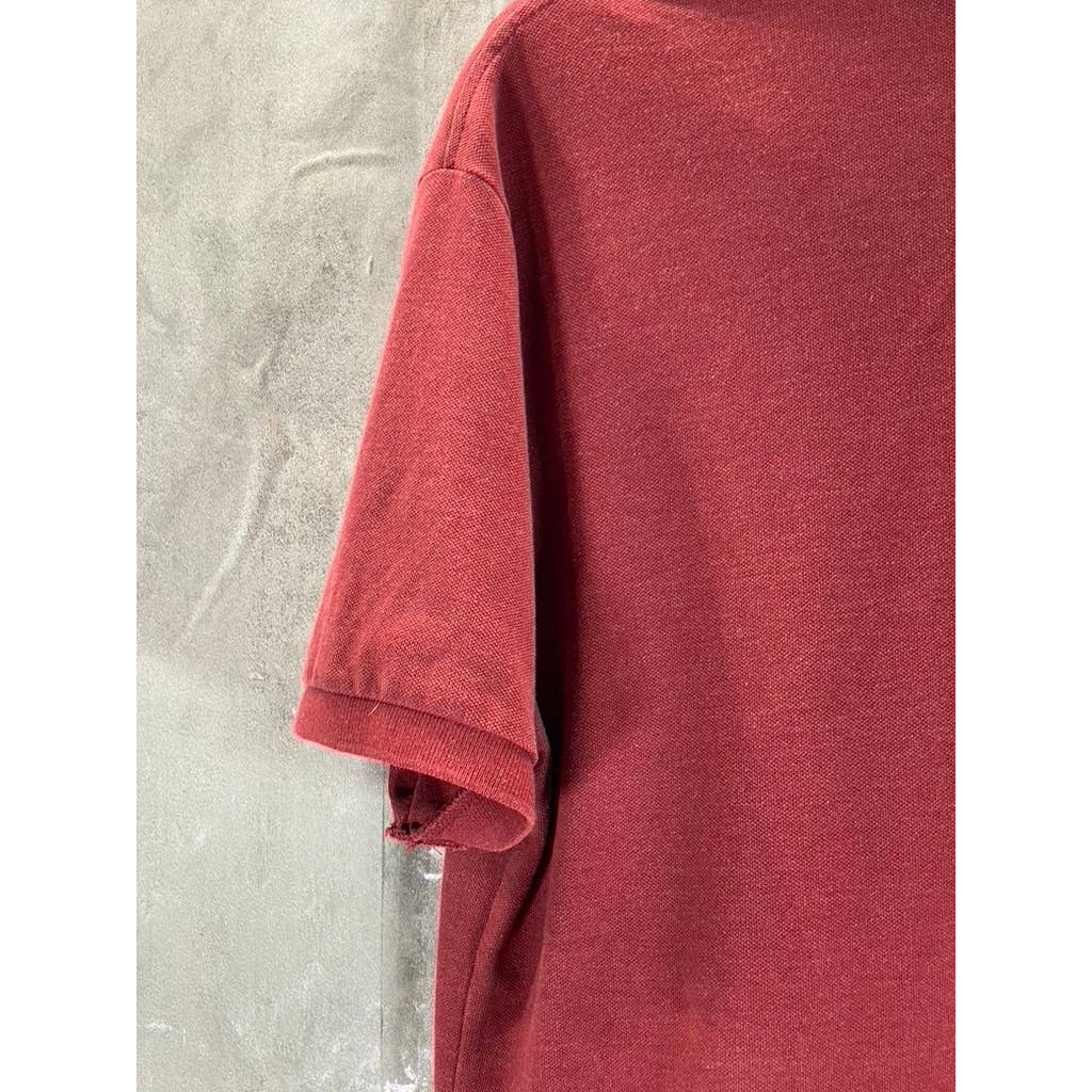EDDIE BAUER Men's Red Classic Short-Sleeve Polo Shirt SZ L