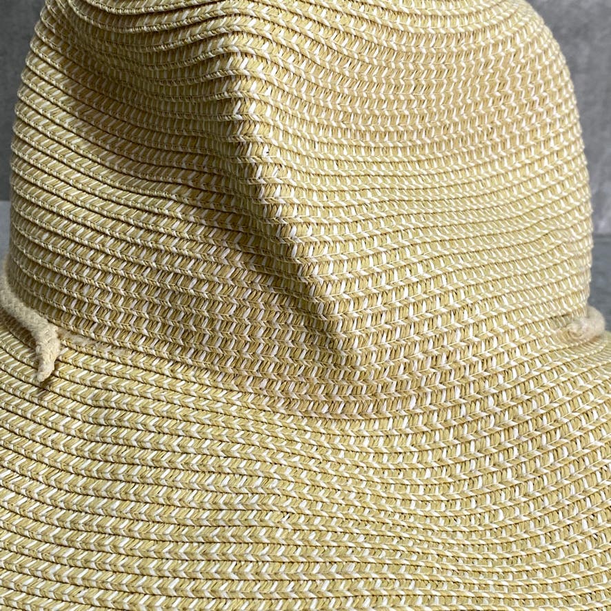 INC INTERNATIONAL CONCEPTS Tan Straw Tweed Cloche Hat with Metal Detail SZ OS