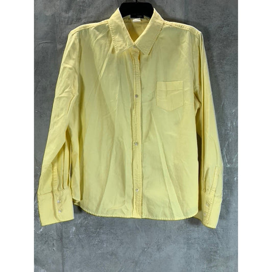 J.CREW Women's Yellow Button-Up Long Sleeve Top SZ XL