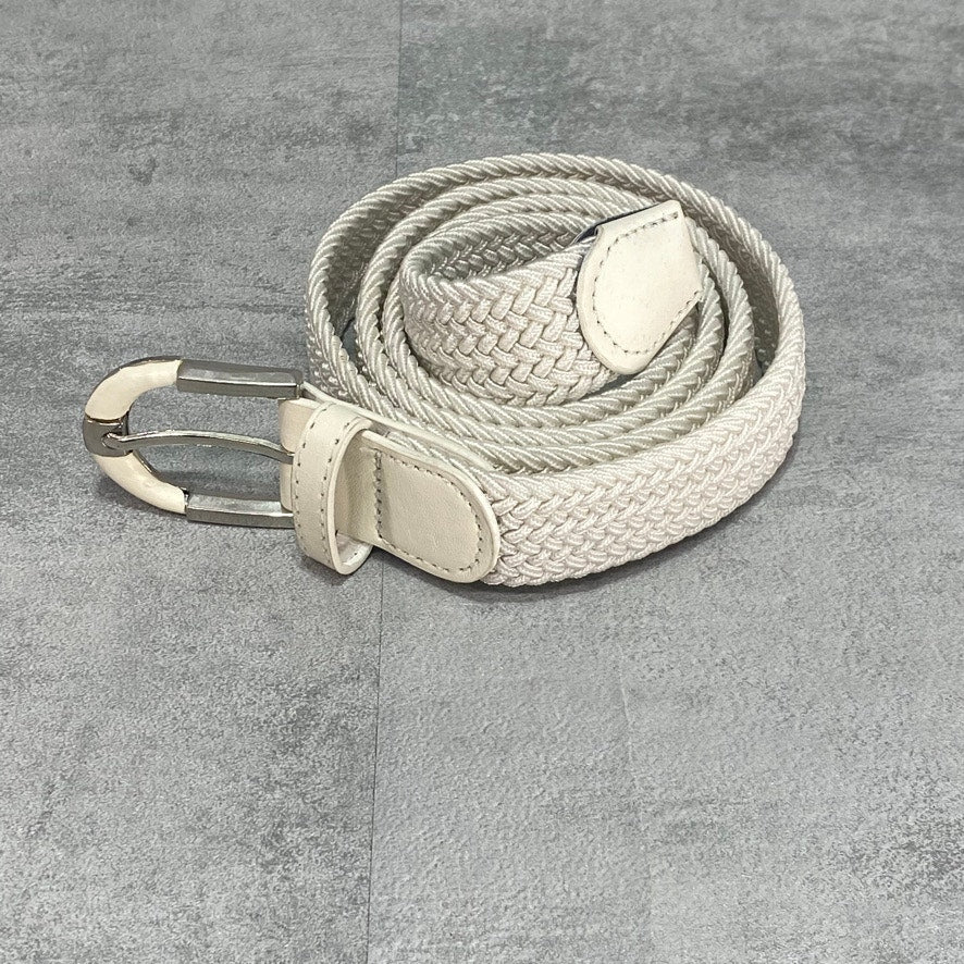 MIO MARINO Cream Casual Braided Stretch Belt L