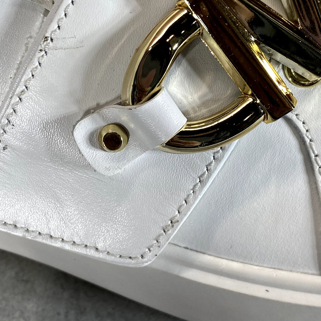 MICHAEL MICHAEL KORS Women's White Leather Emmett Lace-Up Platform Sneakers SZ 5