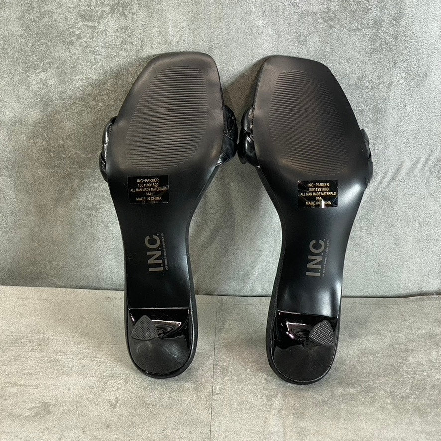 INC INTERNATIONAL CONCEPTS Women's Black Smooth Parker Woven Slide Sandals SZ 8
