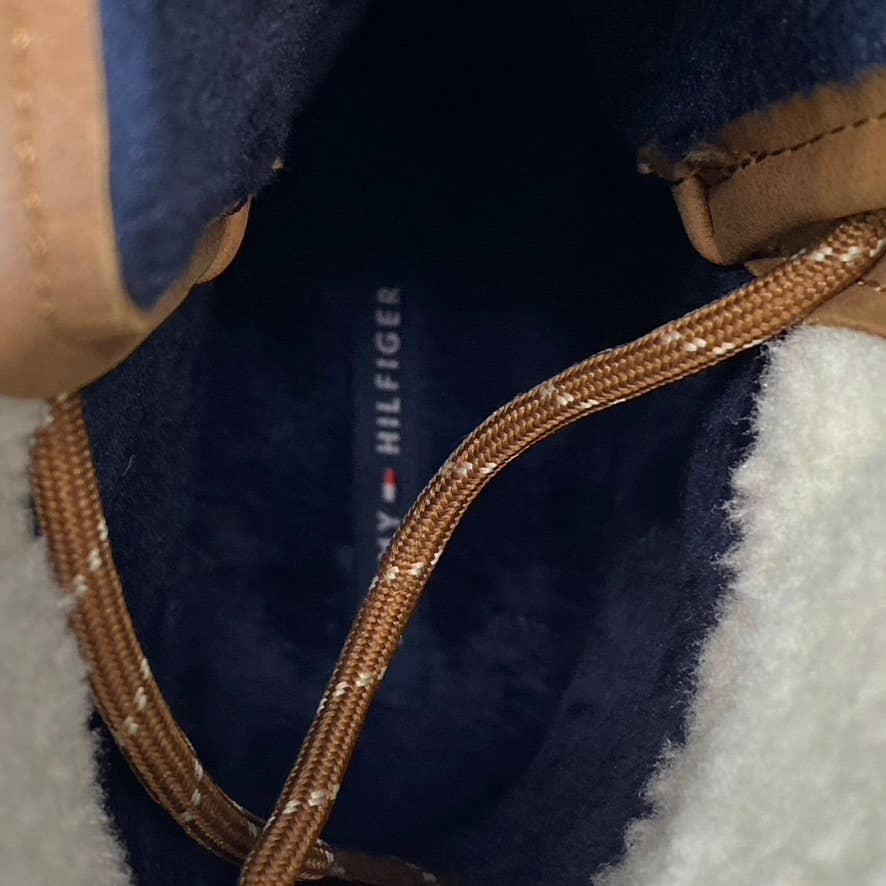 TOMMY HILFIGER Women's Dark Brown Rainah Faux-Leather Faux-Fur Duck Boots SZ 10