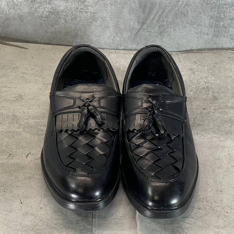 DEER STAGS Men's Black Leather Memory Foam Borough Kiltie Tassel Loafers SZ 9