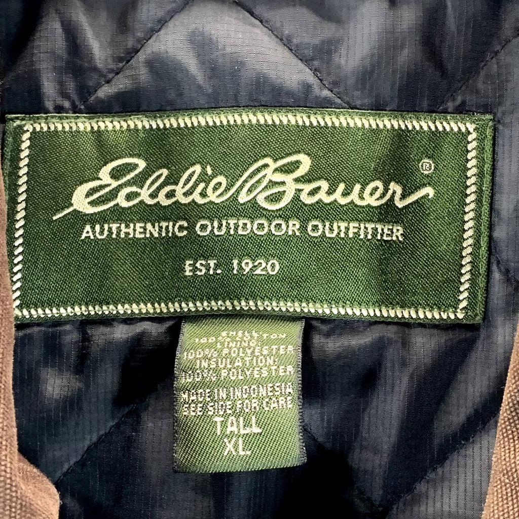EDDIE BAUER Men's Big&Tall Vintage Brown Full-Zip Utility Jacket SZ XL/T